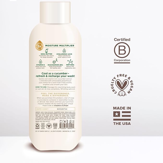Soapbox Cucumber + Yuzu Lemon Body Wash - Image 4