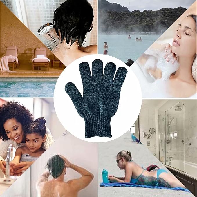 2 Pairs Bath Exfoliating Gloves - Image 6