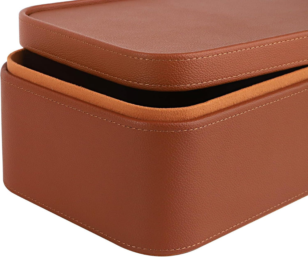 HofferRuffer Faux Leather Decorative Storage Boxes, Dust proof Storage Shelf ...