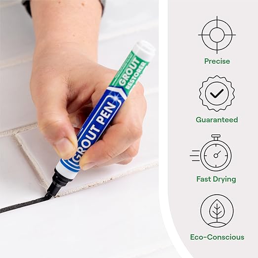 Grout Pen Black Tile Paint Marker: Waterproof Grout Paint, Tile Grout Colorant - Image 2