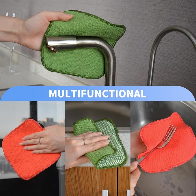 KinHwa Kitchen Washcloths for Dishes Absorbent Microfiber Dish Cloths Quick Dry - Image 4