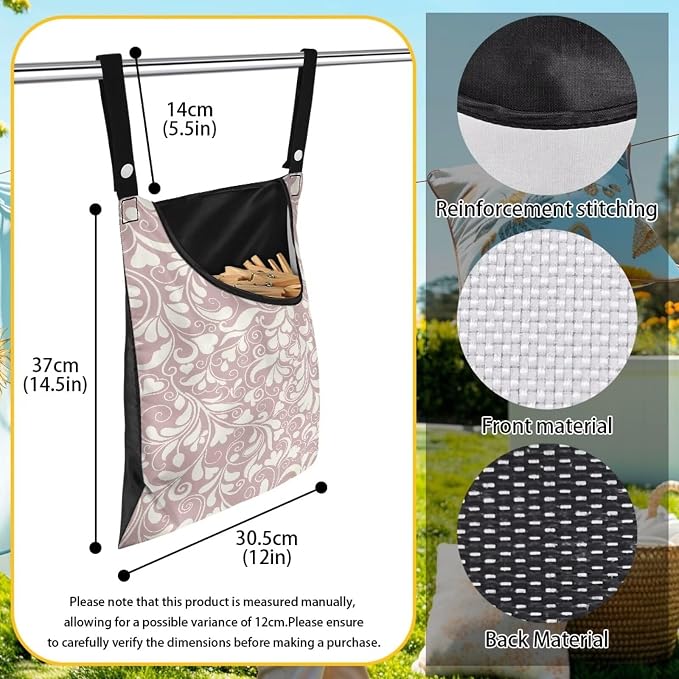 High Capacity Clothespin Holder Bag 14.5x12 Inches - Image 6