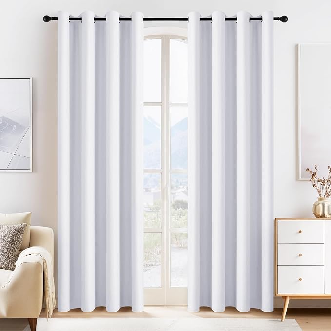 PONY DANCE Pure White Blackout Curtains by PONYDANCE
