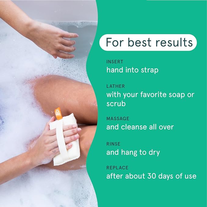 Cleanlogic Organic Cotton Exfoliating Body Scrubber, Reusable Exfoliator Tool - Image 4