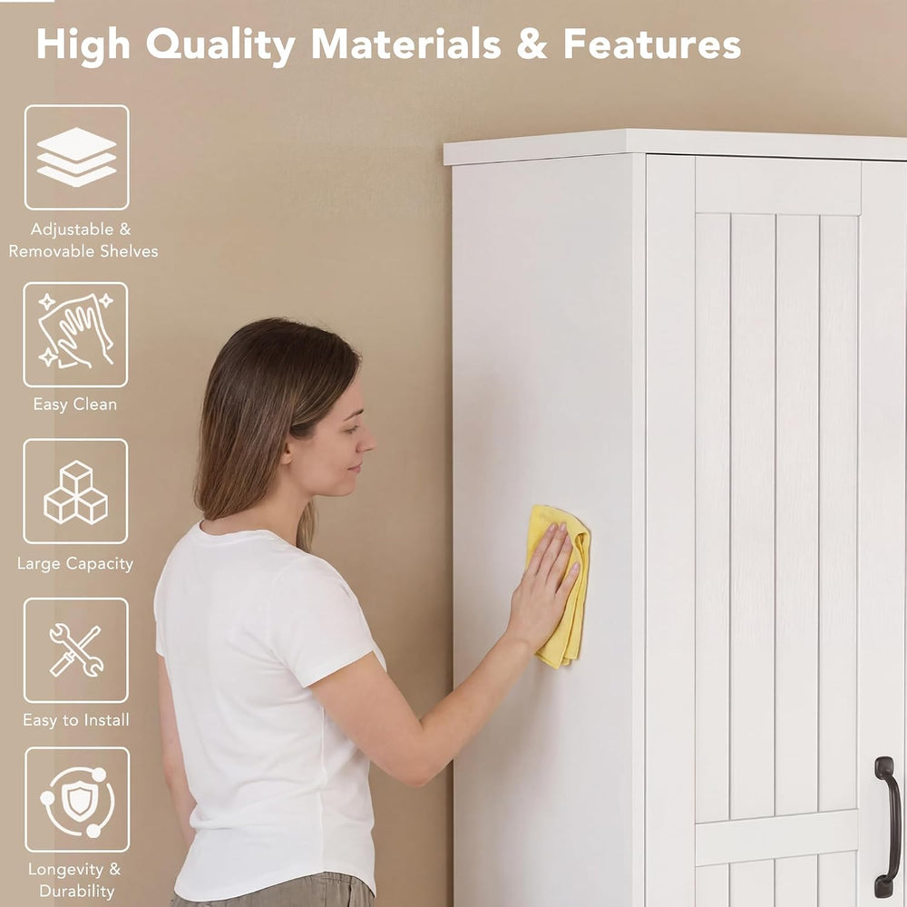 Decofy 70" Tall Storage Cabinet, Large Wood Storage Pantry Cabinets with...
