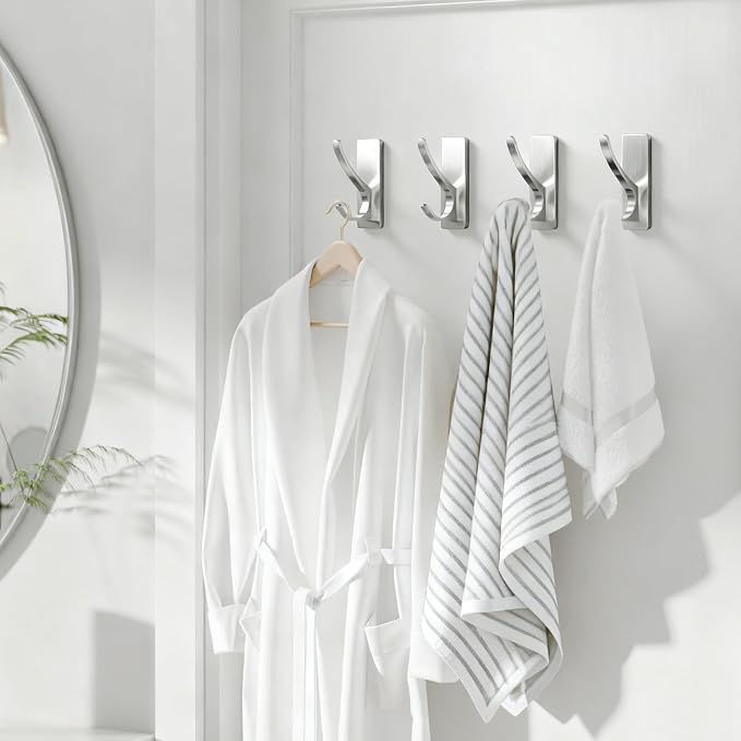 Self Adhesive Coat Hooks for Hanging: Heavy Duty Stainless Wall Hook for Towel - Image 6