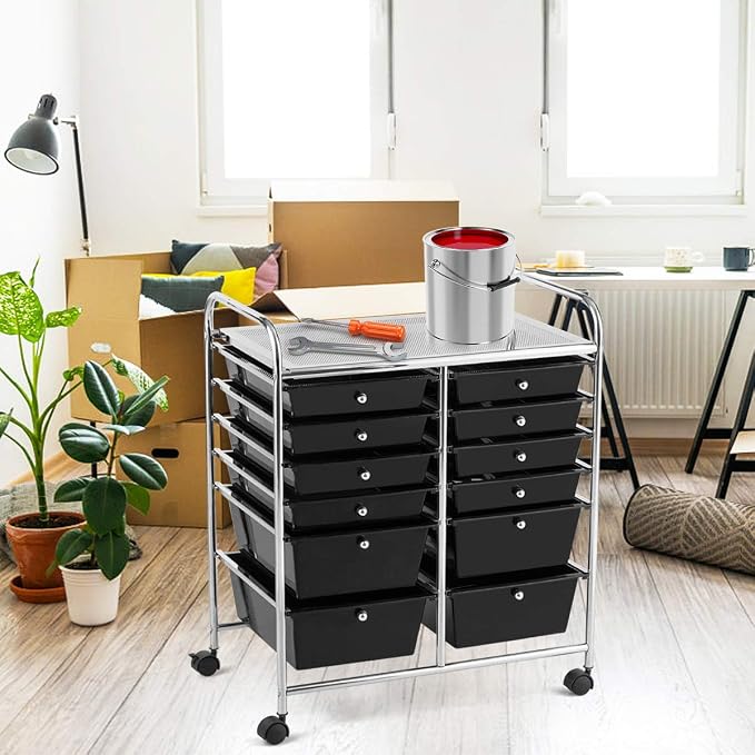 GOFLAME 12-Drawer Rolling Storage Cart, Mobile Utility Cart - Image 9