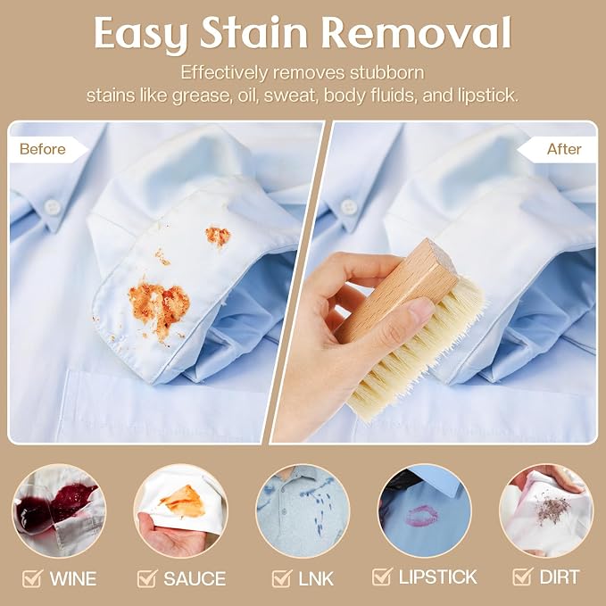 3 Pcs Wood Laundry Stain Brush Stain Remover Brushes - Image 5