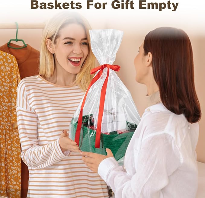 3 Pack Small Storage Baskets for Organizing, Cute Woven Decorative Gift Baskets - Image 5