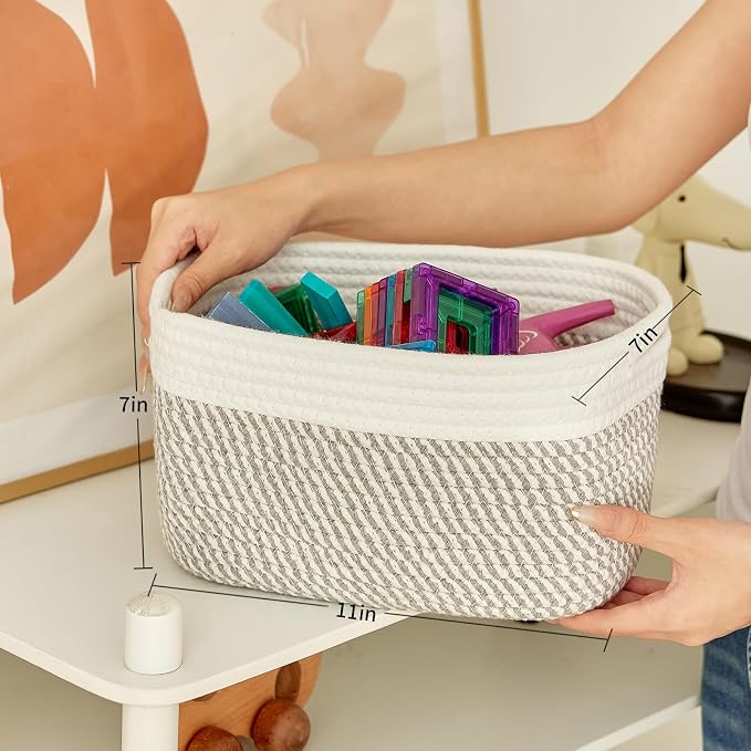 Small Cotton Rope Basket – Storage Bin - Image 2