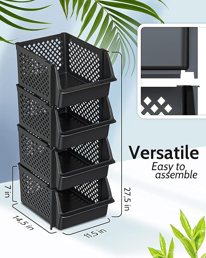 TidyFriend Plastic Stackable Storage Bins - Image 3