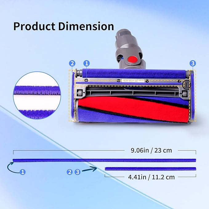9 Pcs Soft Plush Strips Vacuum Replacement Kit Compatible - Image 3