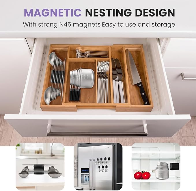 Magnetic Measuring Cups and Spoons Set-Heavy Duty 304 Stainless Steel，Double - Image 5