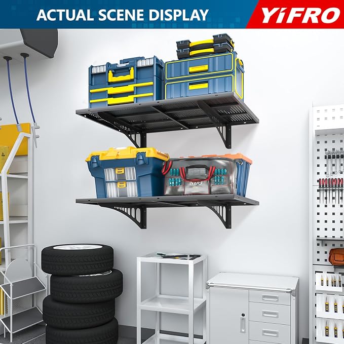 2-Pack 2x3ft Heavy Duty Garage Wall Shelving, 500 lbs Load Capacity, Garage - Image 7