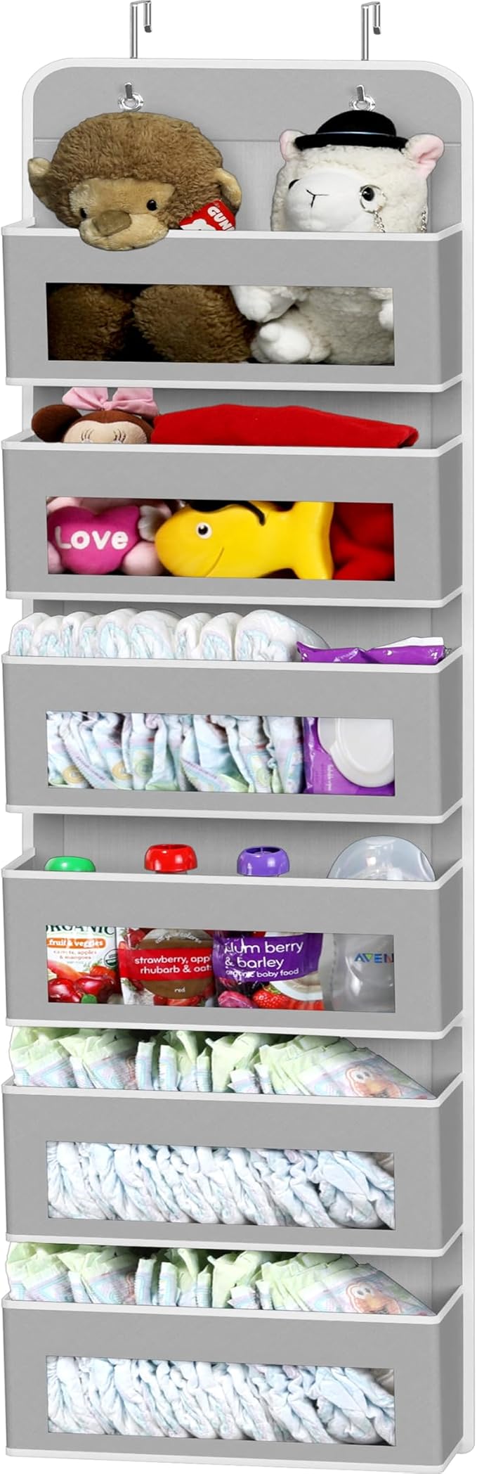 SIMPLE HOUSEWARE 6 Clear Window Pocket Over Closet Door Storage Hanging by SimpleHouseware