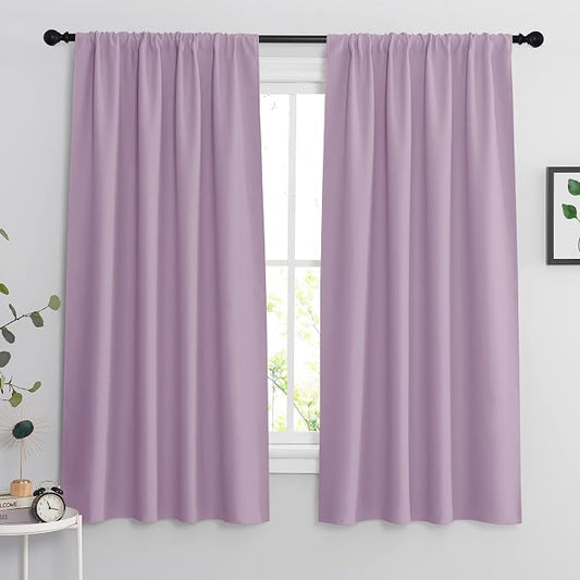 RYB HOME Bedroom Curtains Solid Blackout Panels Rod Pocket Thermal Insulated by RYBHOME