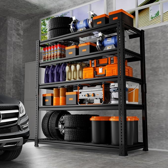 Storage Shelves Heavy Duty, 5-tier Adjustable Metal Industrial Utility Shelf - Image 2