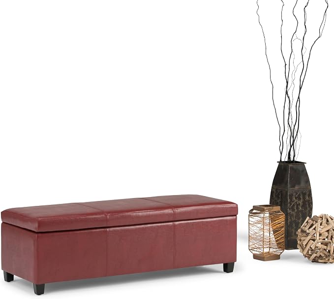SIMPLIHOME Avalon 48 inch Wide Contemporary Rectangle Storage Ottoman Bench in - Image 10