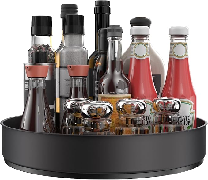 VAEHOLD Lazy Susan Stainless Steel Black Spice Rack Turntable by VAEHOLD