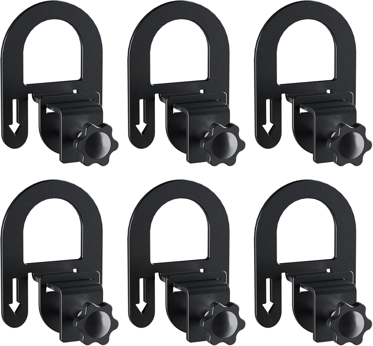 6 Pcs Non-Slip Mattress Grippers for Metal Bed Frame, Heavy Duty Mattress Gaskets, Keep Mattress from Sliding, Adjustable Anti-Slide Brackets, Black