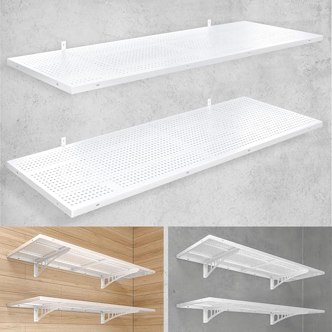 2-Pack 1.5x4ft Heavy Duty Garage Wall Shelving, 500 lbs Load Capacity, Garage by Yifro