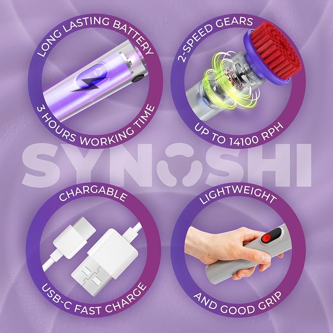 SYNOSHI PRO Electric Spin Scrubber, Cordless Cleaning Brush Bathroom Scrubber. - Image 5