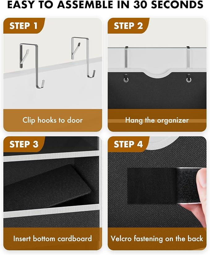 Over The Door Organizer Storage - 50lb Heavy Duty 6 Shelf Over Door Organizer - Image 7