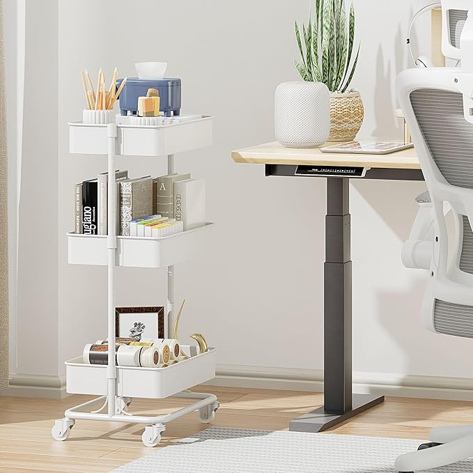 3 Tier Modern Metal Rolling Tool Cart - Image 7