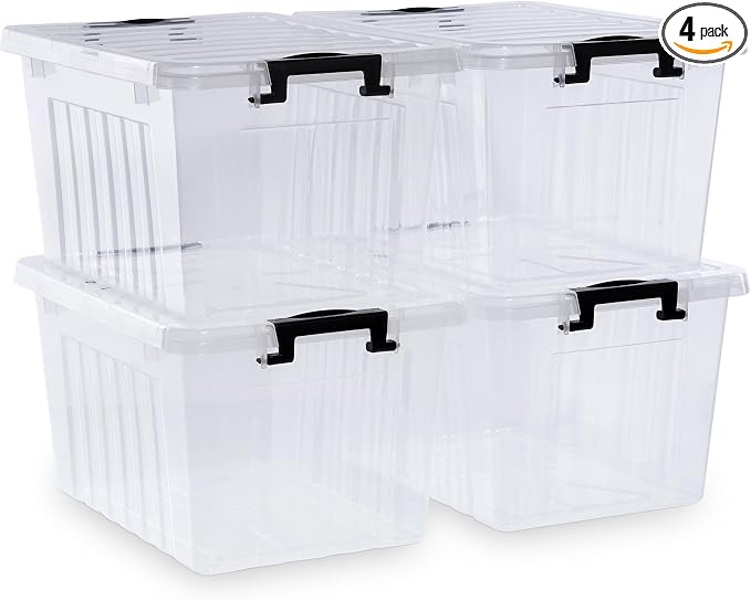 Citylife 22 QT Clear Plastic Storage Bins by CitylifeHomeOrganization