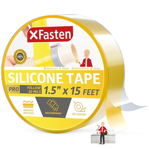 XFasten Self-fusing Silicone Tape Pro, 1.5-Inch x 15-Feet, 30mils Non-Adhesive by XFasten
