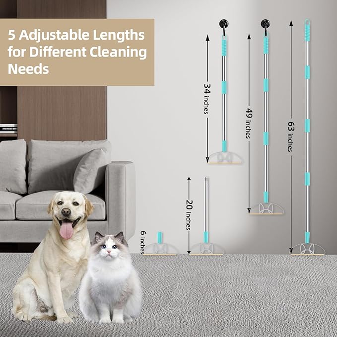 63“Ultra Long Carpet Rake by LINTPLUS-Heavy Duty Carpet Scraper & Pet Hair - Image 4