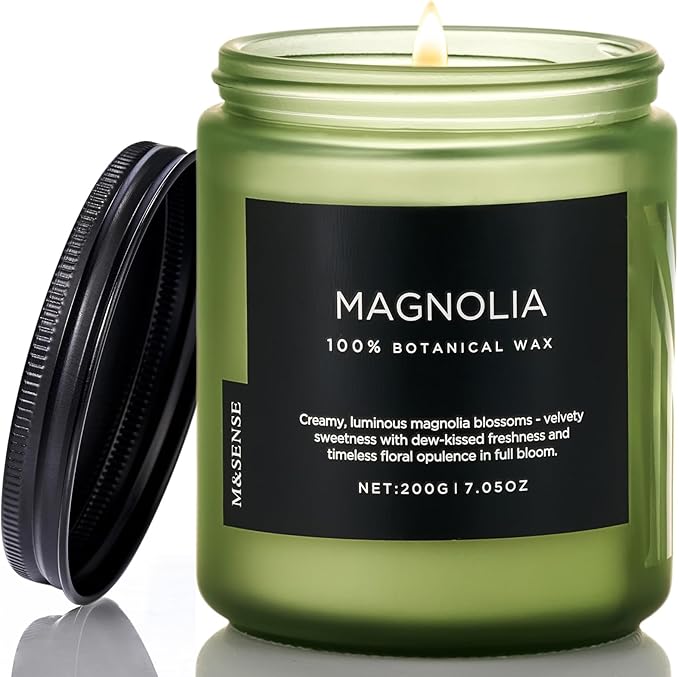 M&SENSE Magnolia Jasmine Scented Candle, 7.05oz 50 Hours Long Lasting Clean Non by MSENSE