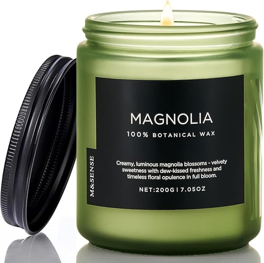 M&SENSE Magnolia Jasmine Scented Candle, 7.05oz 50 Hours Long Lasting Clean Non by MSENSE