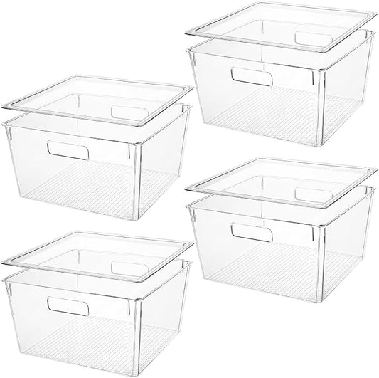 Extra Large Stackable Clear Plastic Storage Bins by CONTROLKITCHEN