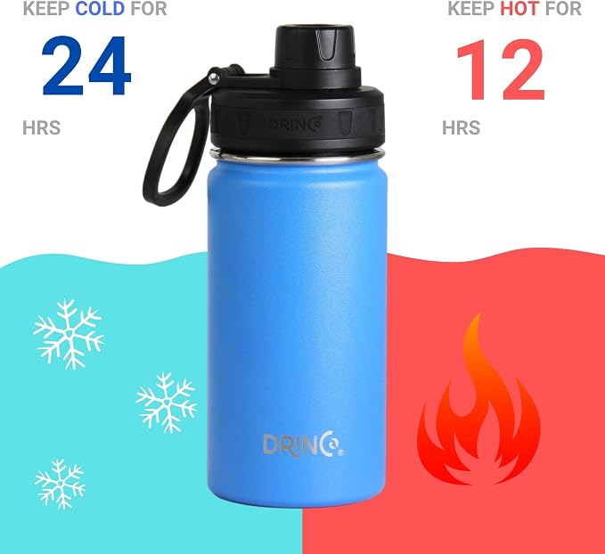 DRINCO Stainless Steel Water Bottle Spout Lid Vacuum Insulated Double Wall - Image 3