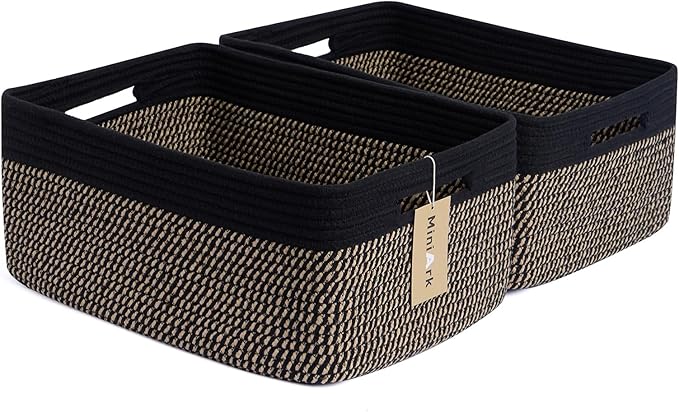 Large Storage Baskets for Shelves, Closet Organizers Bins for Clothes Blanket by MiniArkStorageBasketsHome