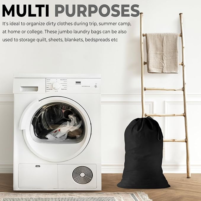 2 Pack - Extra Large Cotton Laundry Bag, Heavy Duty Large Laundry Bags 24 x 36 - Image 6