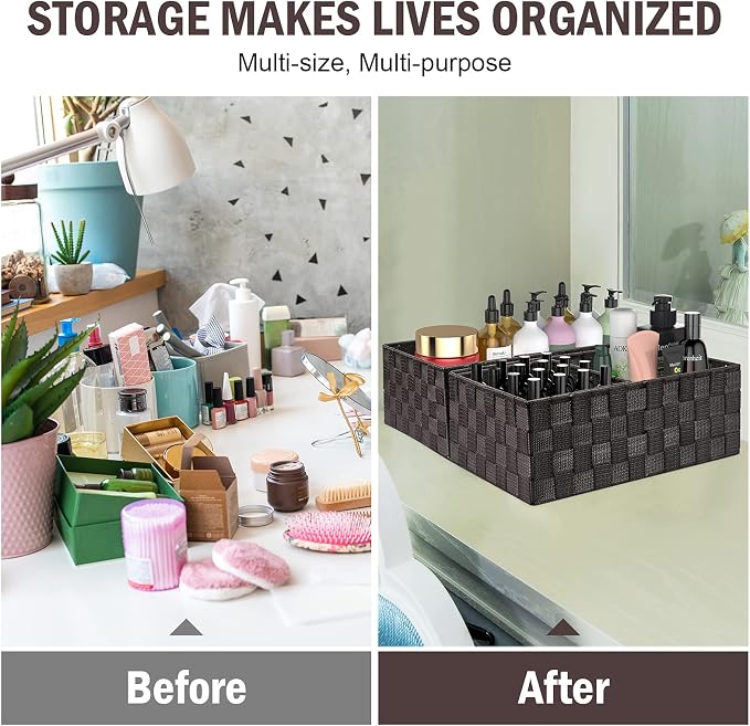Woven Storage Baskets, Storage Bins, Cube Basket Container Baskets Storage - Image 7