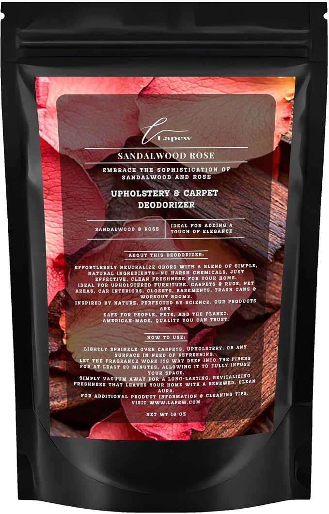 Sandalwood Rose Carpet Freshener Powder: Powerful Odor Eliminator by Lapew