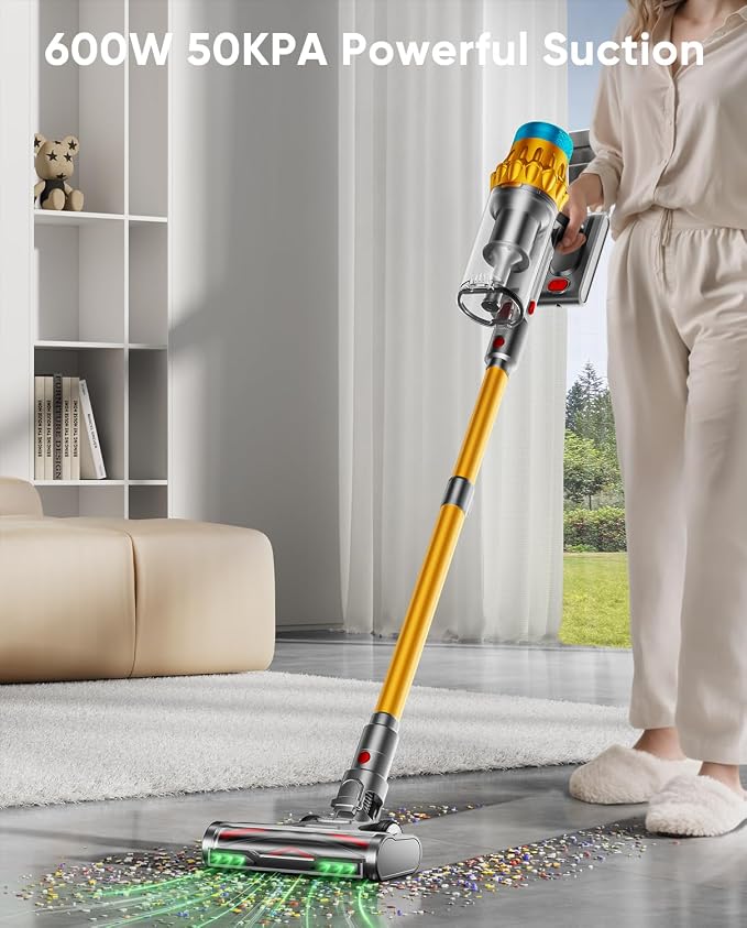 Cordless Vacuum Cleaner, 600W/50KPA, Max 70 Mins Runtime, Self-Standing Vacuum - Image 2