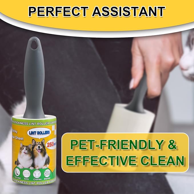 Extra Sticky Lint Rollers for Pet Hair, 250 Sheets, Lint Remover for Dog Cat - Image 8