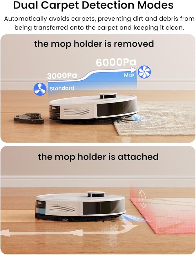 Lefant LiDAR Robot Vacuum and Mop, 45-Day Self-Emptying, 6000Pa Powerful Suction - Image 4