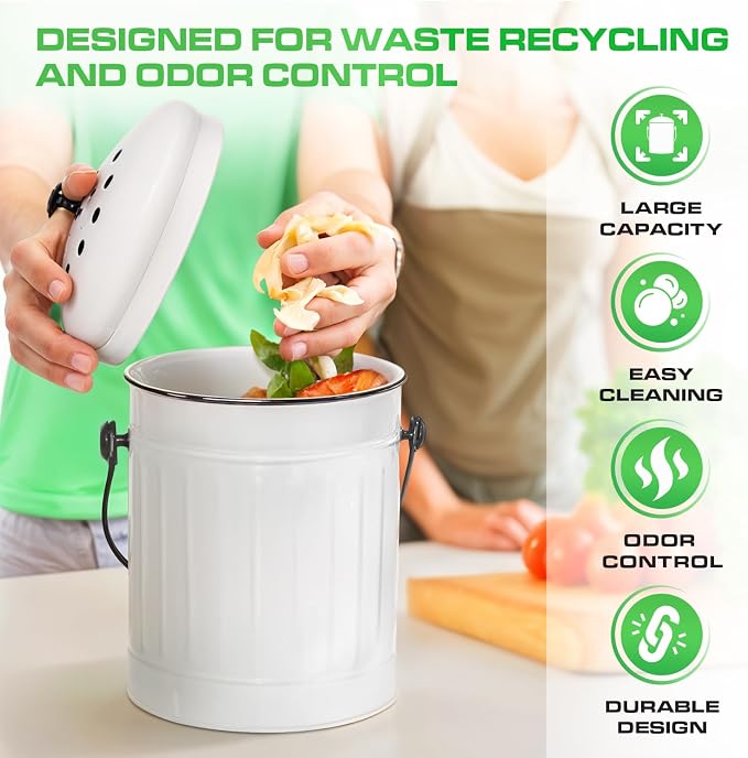 Plexon Countertop Compost Bin Kitchen - Image 3