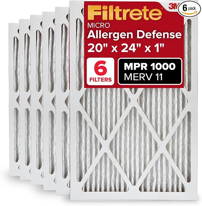 Filtrete 20x24x1 AC Furnace Air Filter, MERV 11, MPR 1000, Micro Allergen by Filtrete