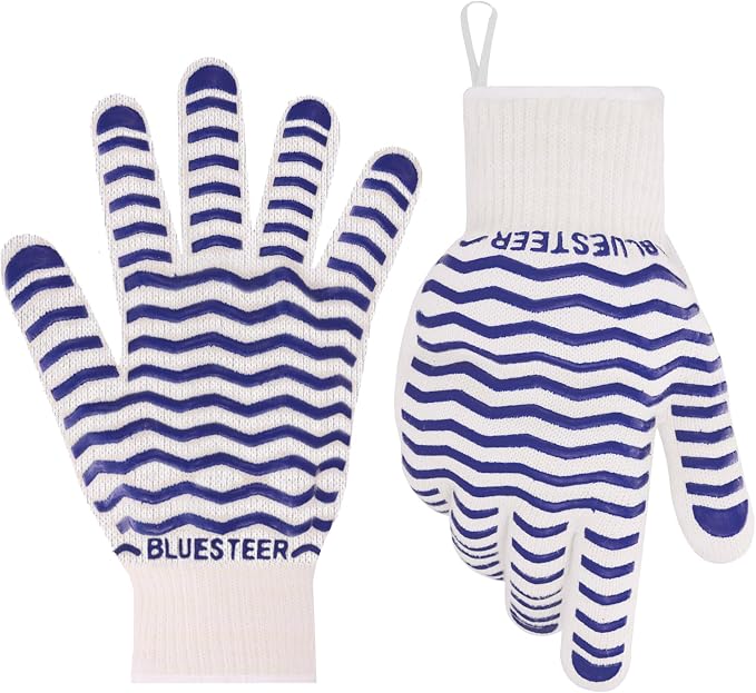 Oven Gloves 932°F Heat Resistant Oven Mitts by BLUESTEER