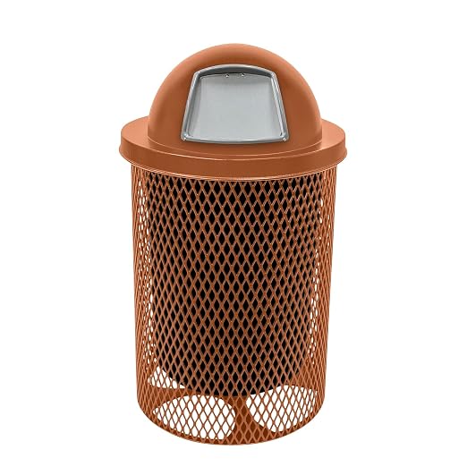COATEDOUTDOORFURNITURE 32-Gallon Heavy-Duty Expanded Metal Round Trash by CoatedOutdoorFurniture