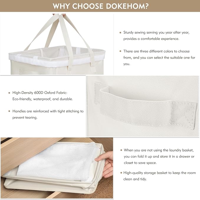 DOKEHOM 90L X-Large Laundry Basket - Image 4