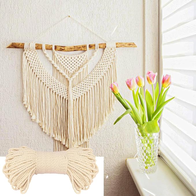 1/4 Inch Diameter White Cotton Rope 328 Feet Rope Composed of Four Strands of - Image 4