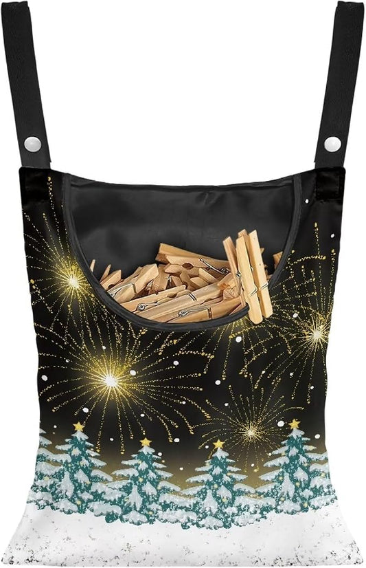 Christmas Tree Adjustable Door-Hanging Laundry Clothespin Bag Clothespin by CREAMIC