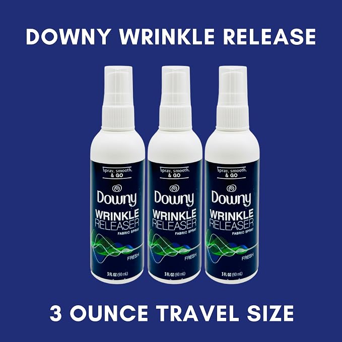 Downy Wrinkle Releaser Spray Travel Size 3 oz, 8 Shout Wipes Individually - Image 3